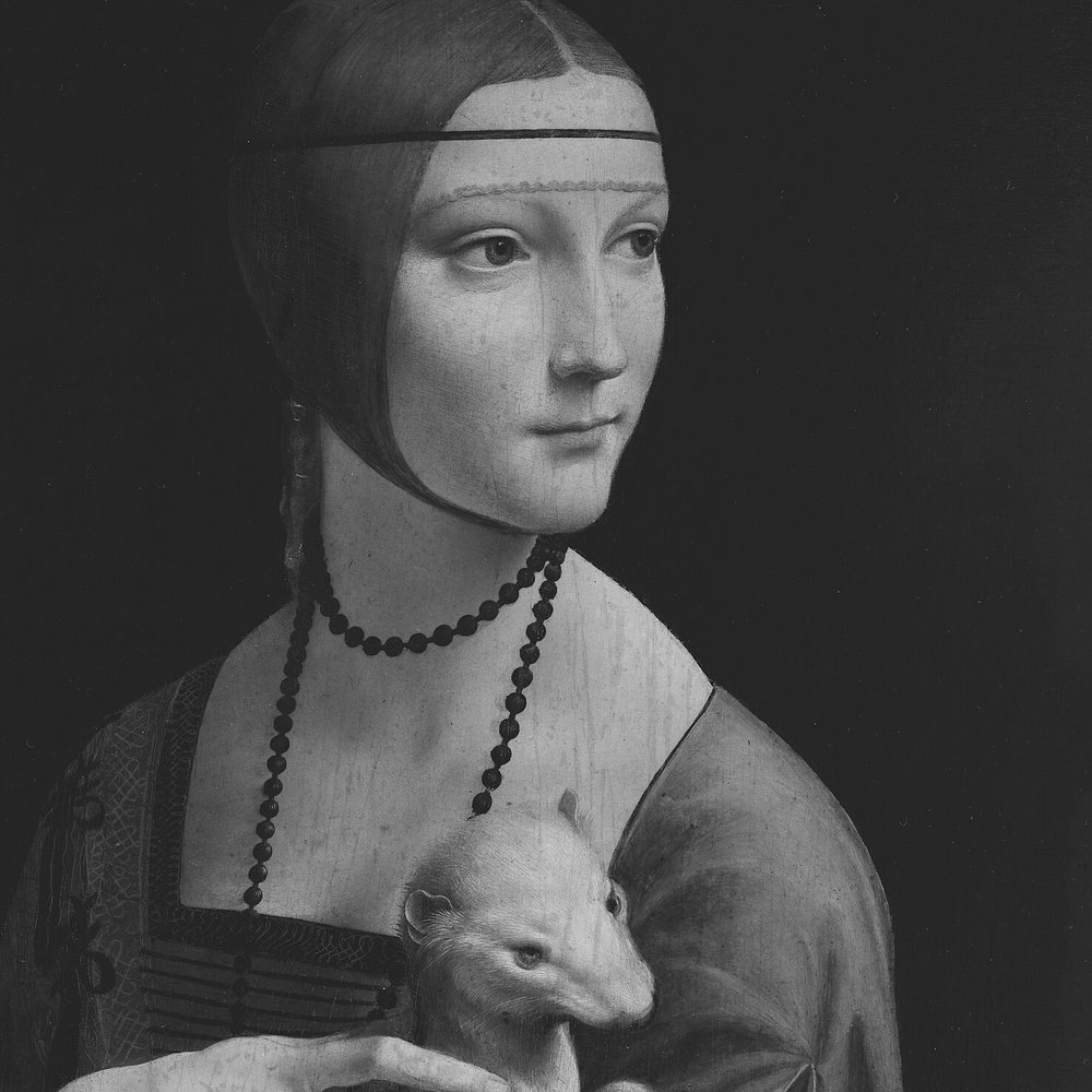 Leonardo da Vinci, Dama z gronostajem – fragment
